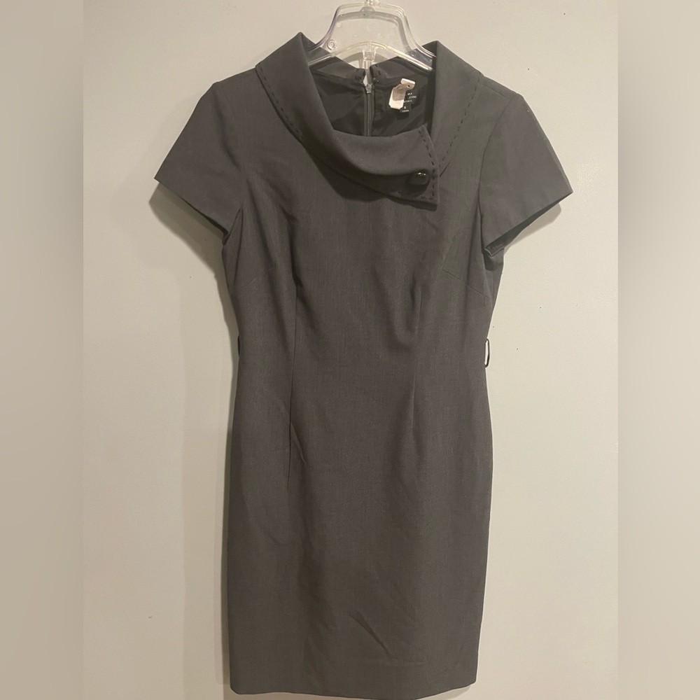 Tahari charcoal grey dress